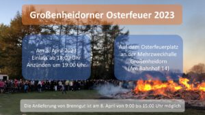 Großenheidorner Osterfeuer 2023 @ Osterfeuerplatz an der Mehrzweckhalle